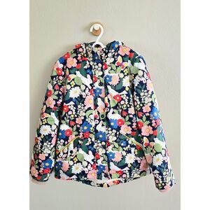 GUC Mini Boden Sherpa Lined Anorak-Blue Florabunda, Size 9/10